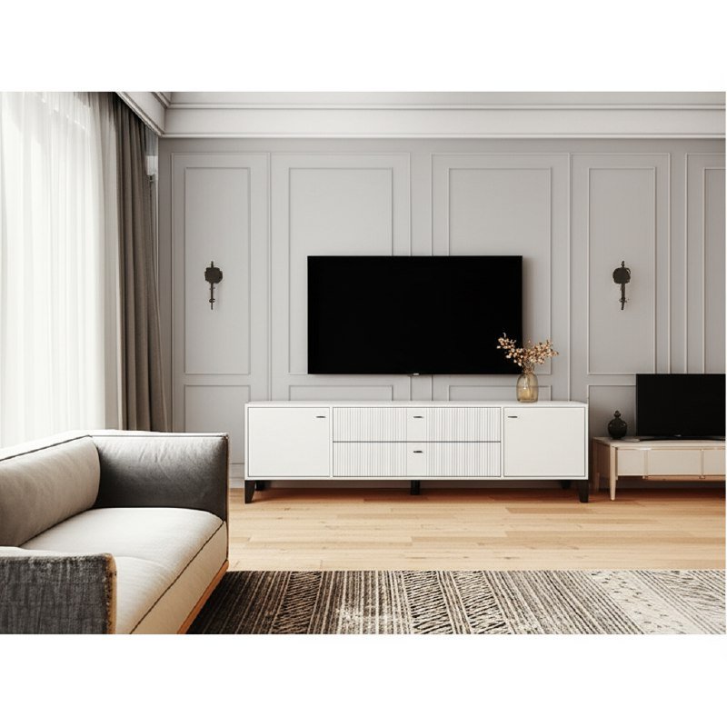 Тумба под телевизор Парус-10, Белый, Белый снег