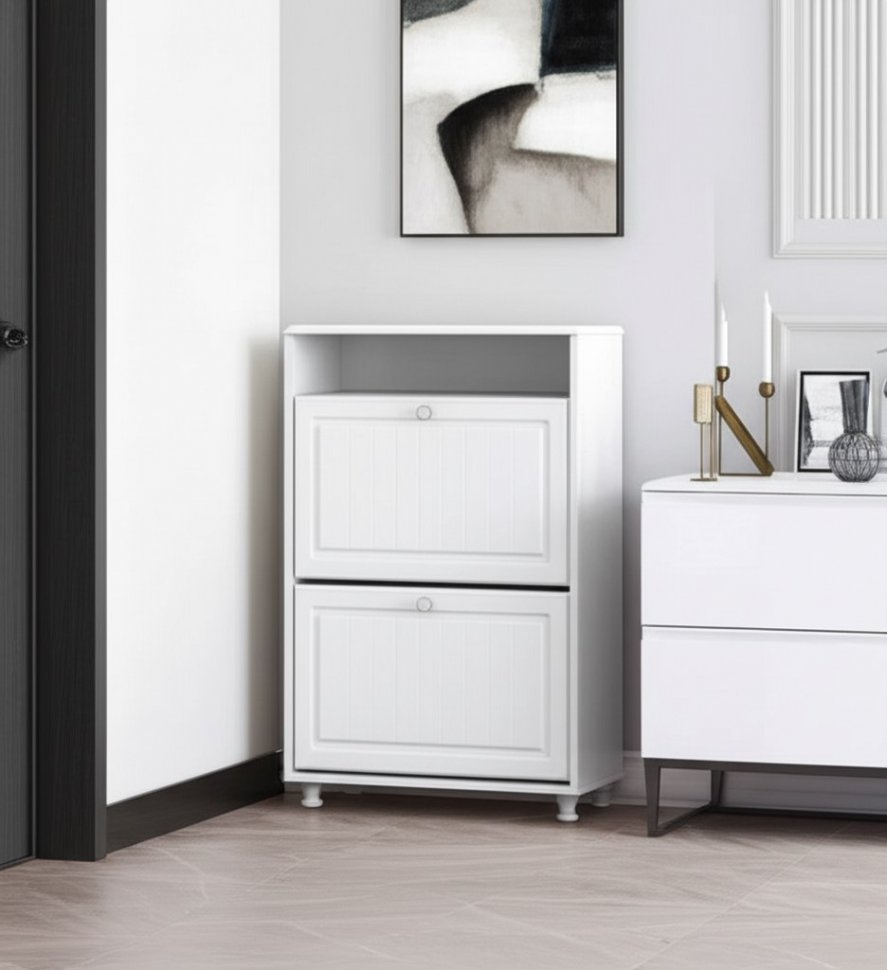 Тумба под обувь 2-х секционная Монако МН-23 белое дерево