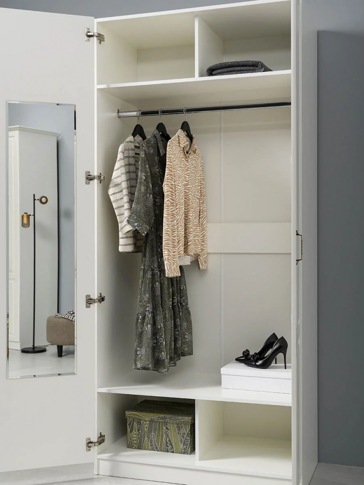 Ливерпуль Шкаф для одежды 13.134.01 Белый/Ясень ваниль