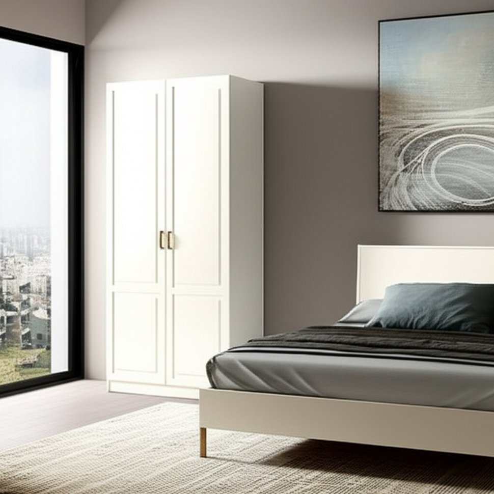 Ливерпуль Шкаф для одежды 13.134.01 Белый/Ясень ваниль