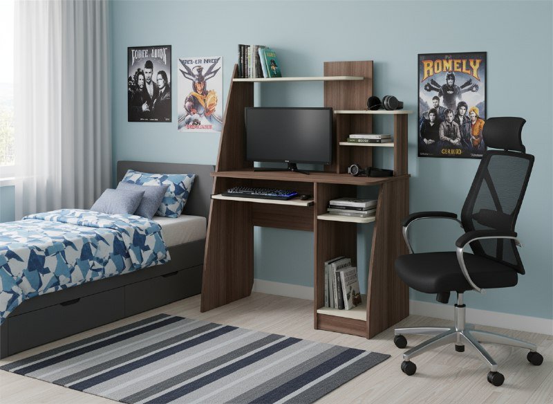 Интел-17 стол компьютерный Ясень Шимо темный / Светлый