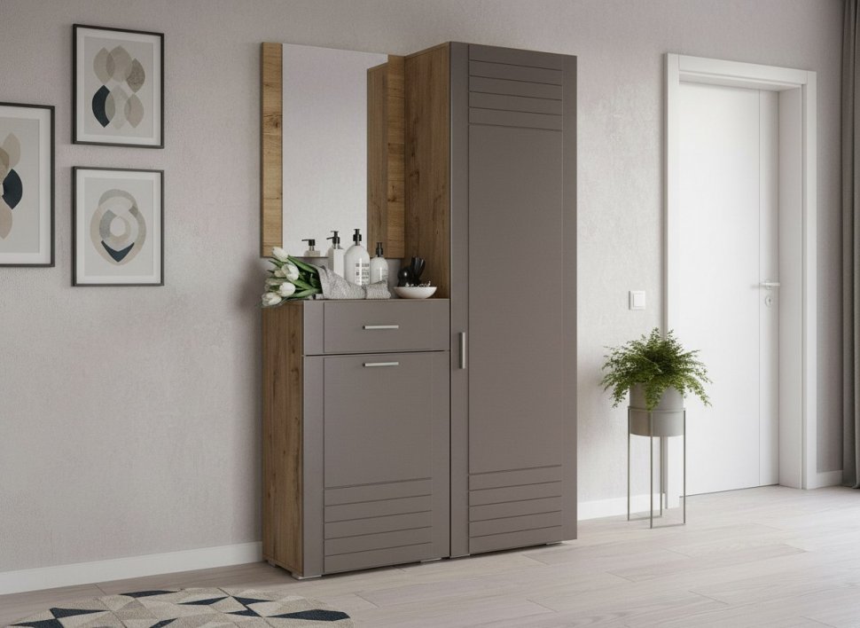 Прихожая Livorno 2 дуб бунратти / софт графит