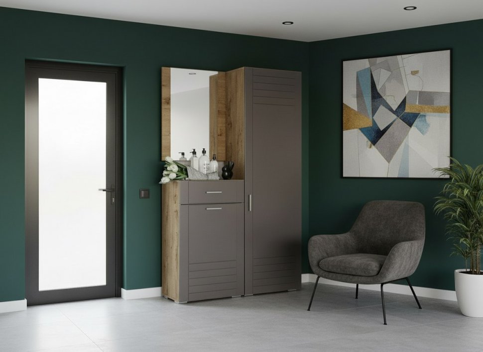 Прихожая Livorno 2 дуб бунратти / софт графит