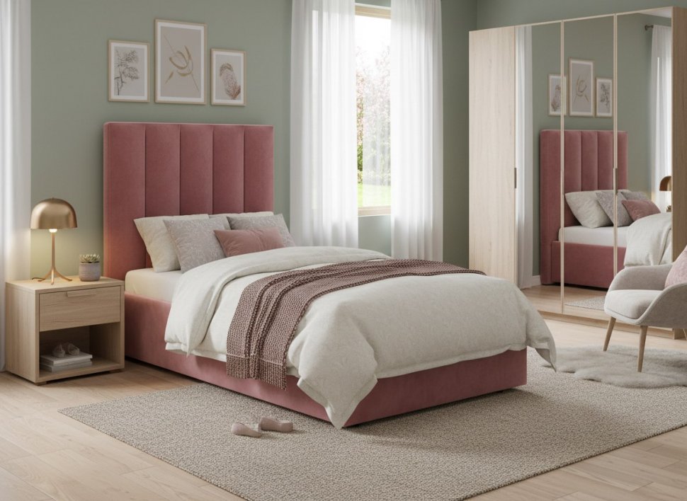 Кровать Ingrid 900 модель 312 Ультра коралл