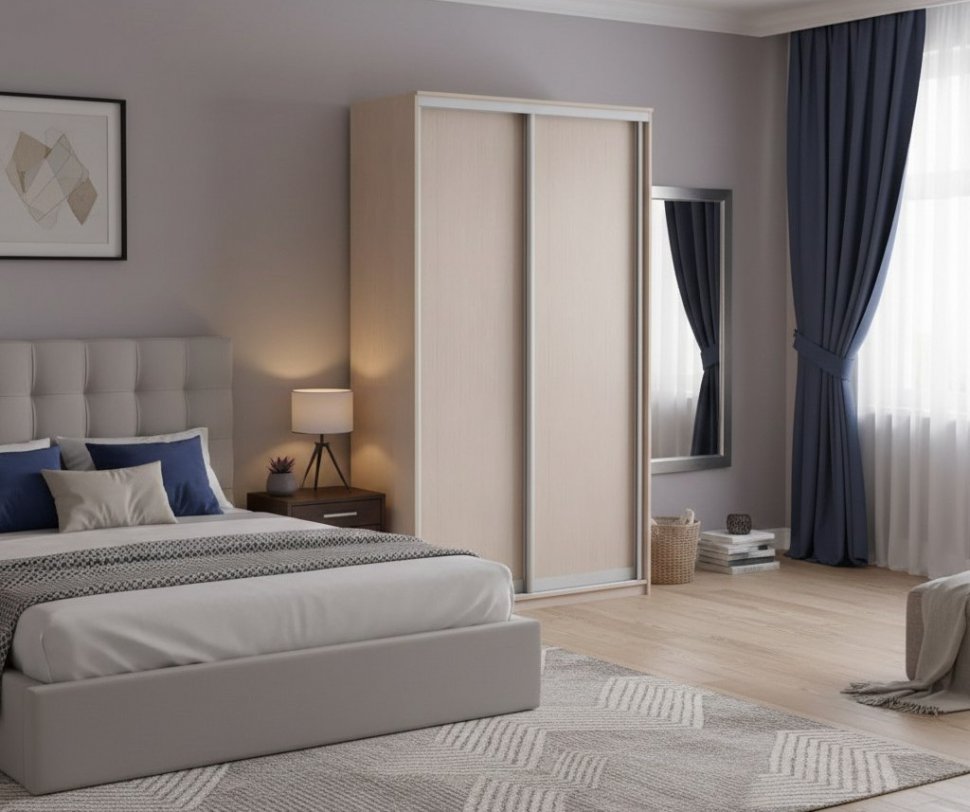 Шкаф купе Модерн 1190х450 2-х дверный 2-х секционный глухой ясень