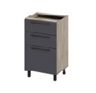 Шкаф кухонный напольный с ящиками 50 см Этна 5с3я (Софт Графит)