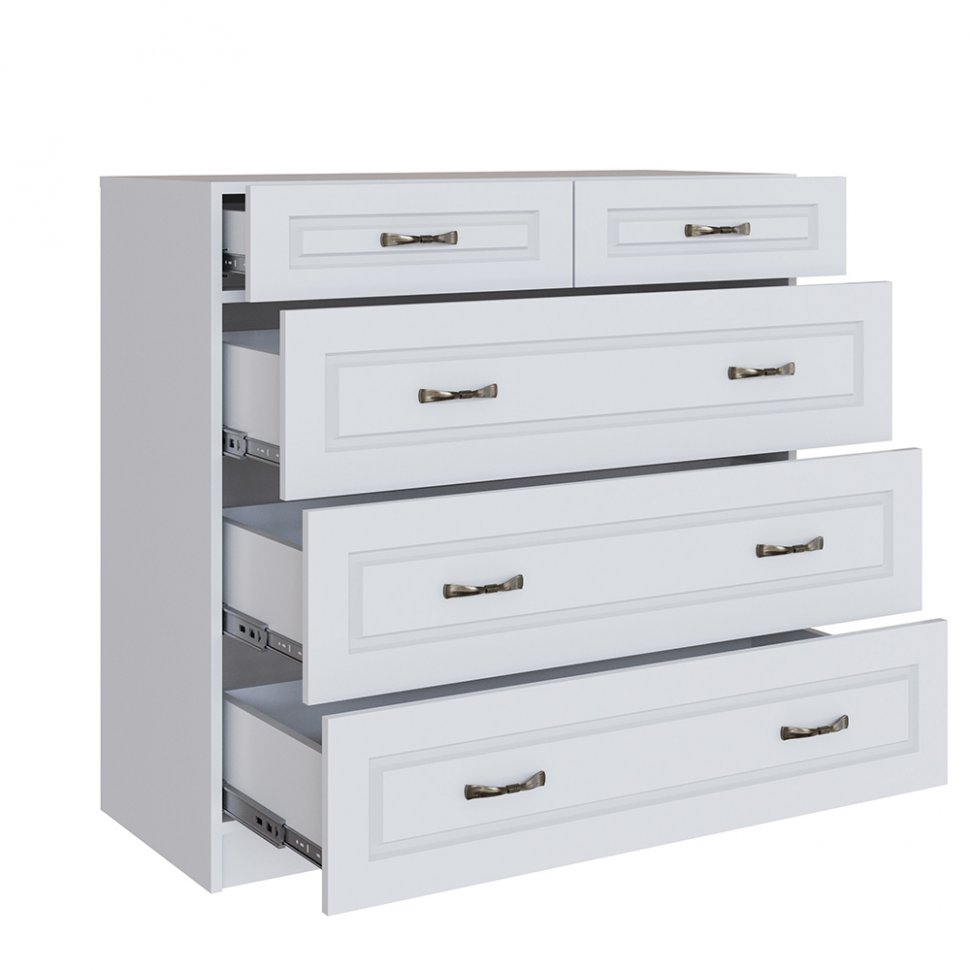 Комод Апполия 5 ящиков (ТЭКС) Белый дуб