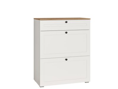 Остин Тумба для обуви 16.121 Белый шагрень/Дуб Вотан