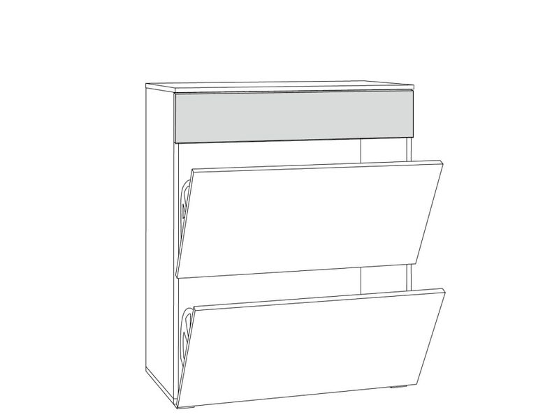 Остин Тумба для обуви 16.121 Белый шагрень/Дуб Вотан