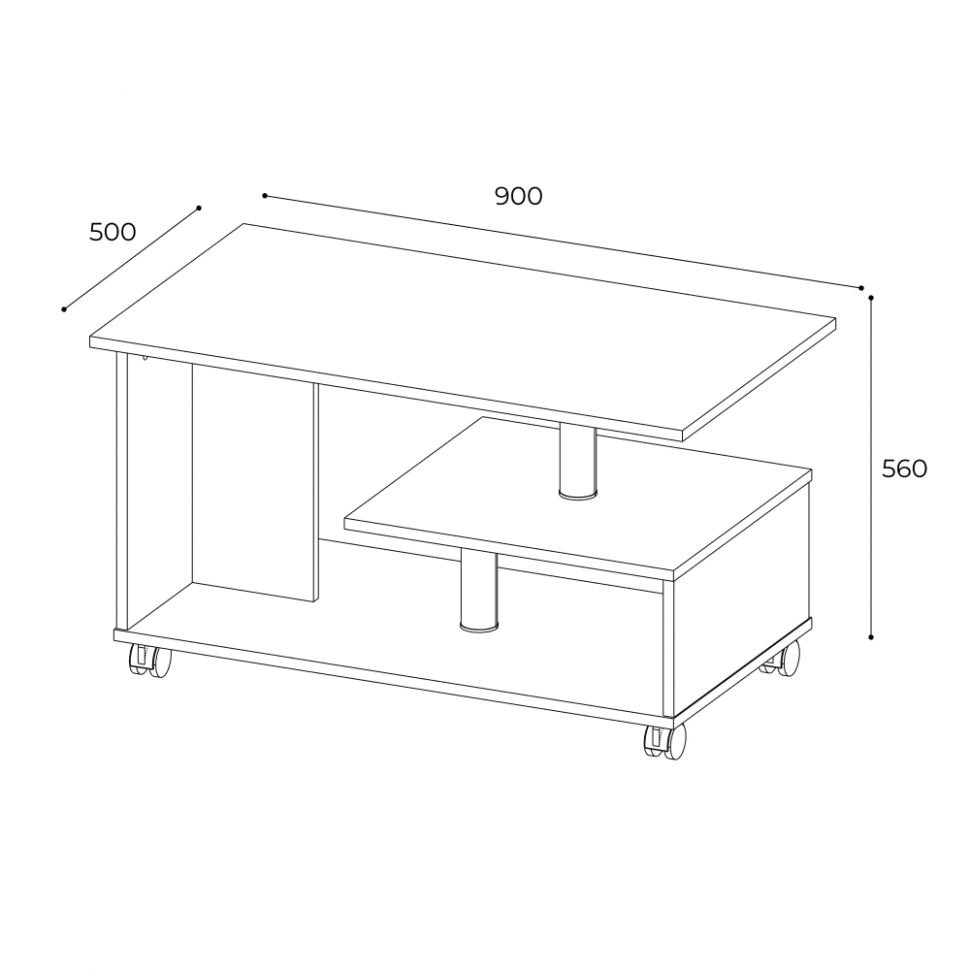 Стол журнальный Консул-5 ТЭКС (Дуб Сонома)
