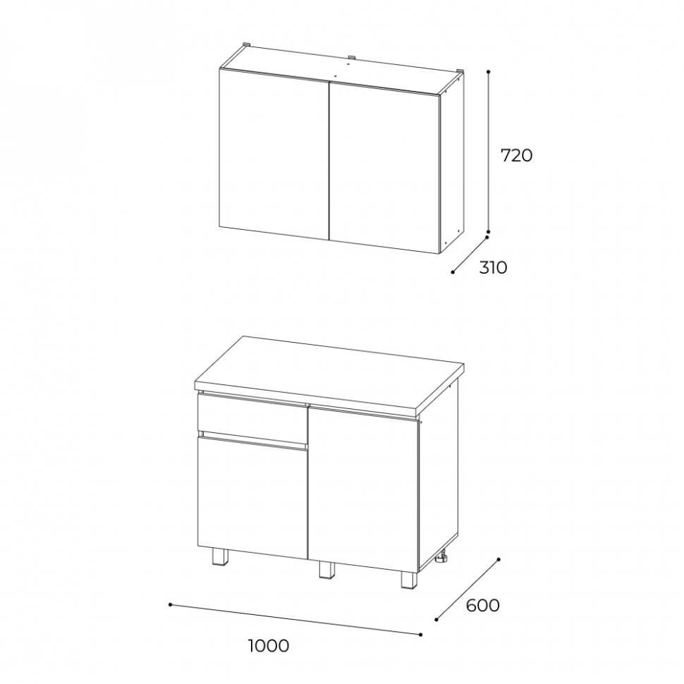 Кухня Лофт 1,0 м