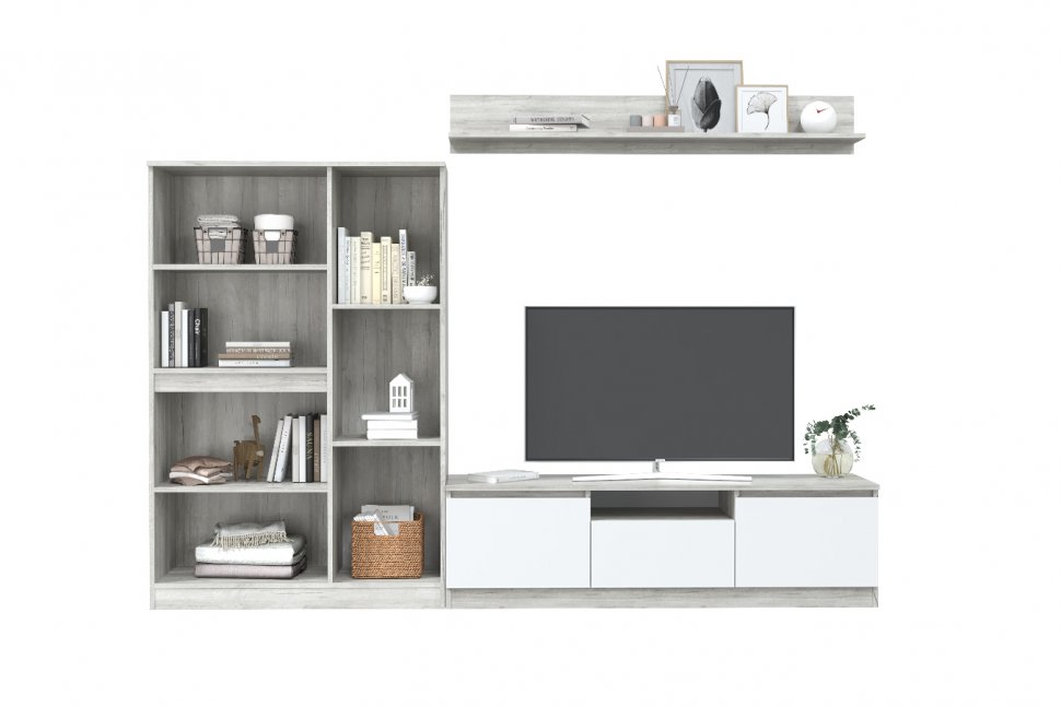 Гостиная Лори (MLK)  Дуб серый/Белый