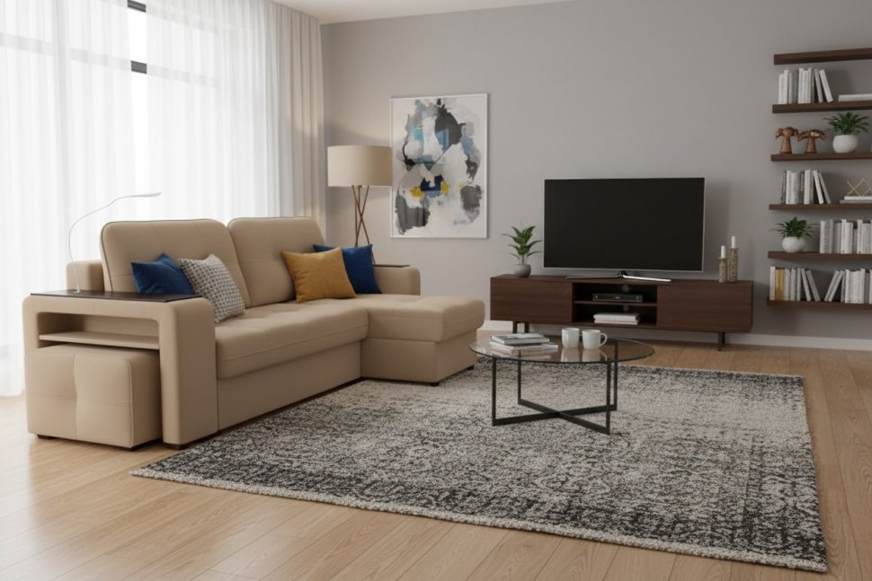 Диван угловой Smart 4 Б4-2Т-1Пф-Б3 Велюр Velutto 05