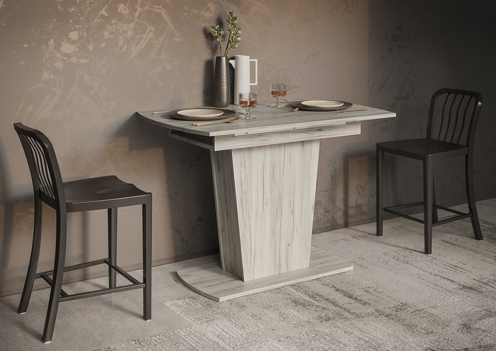 Стол обеденный раздвижной Оливер-02 Дуб Крафт белый