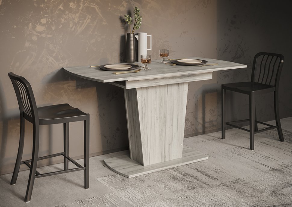 Стол обеденный раздвижной Оливер-02 Дуб Крафт белый