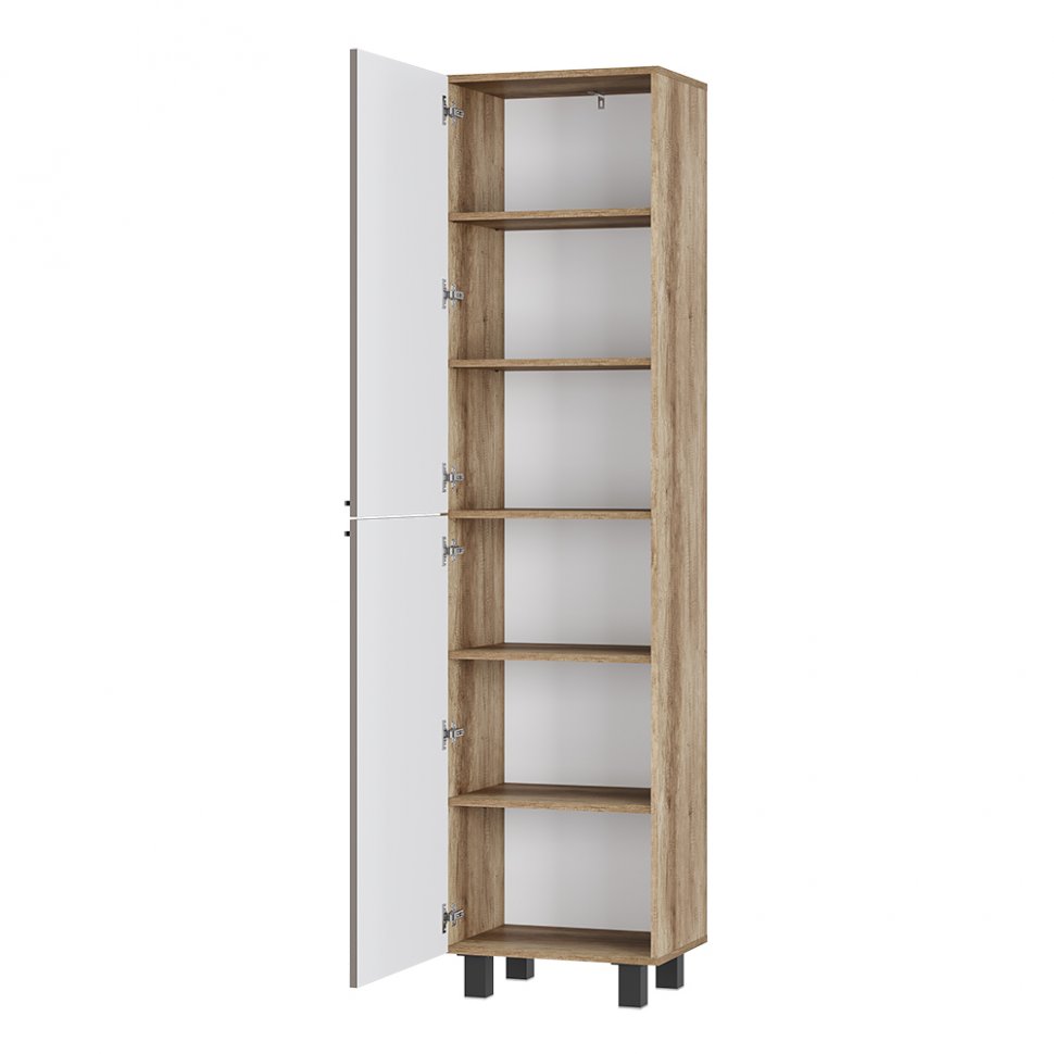 Шкаф-пенал Олива ПН-01 (БТС) Муссон софт / Дуб Каньон