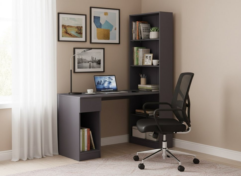 Лайт Шкаф комбинированный 10.01 Темно-серый