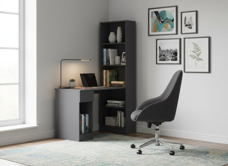 Лайт Шкаф комбинированный 10.01 Темно-серый