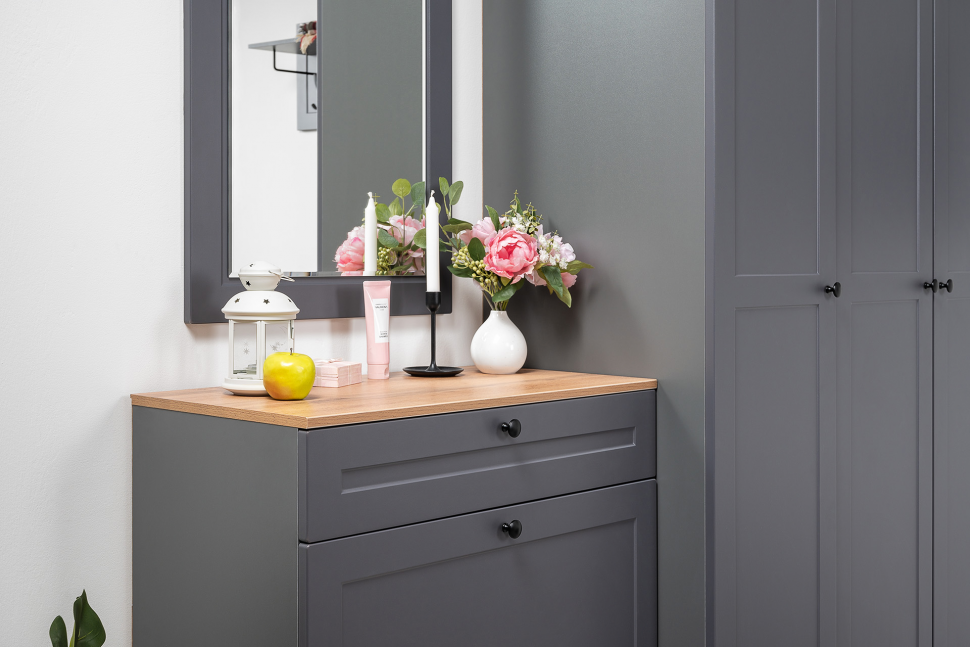 Остин Тумба для обуви 16.121 Серый графит/Дуб Вотан