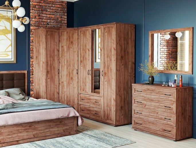 Шкаф для белья Ника-люкс 22 Ижмебель (Дуб табачный)