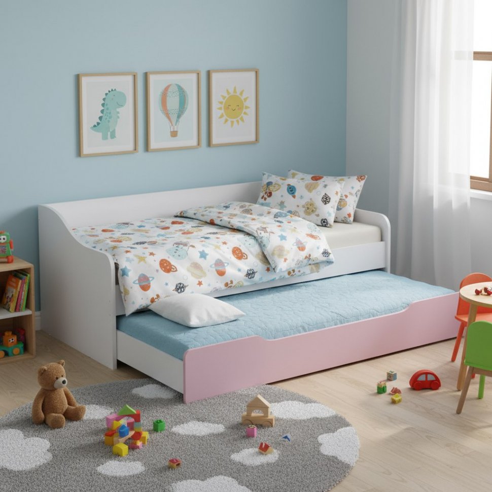 Кровать детская выдвижная FASHION, Белый