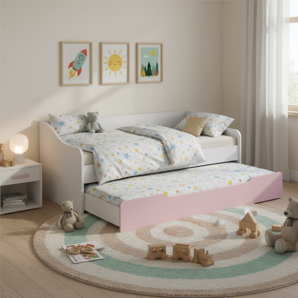 Кровать детская выдвижная FASHION, Белый