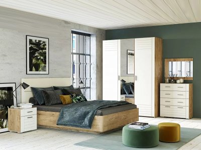 Спальня Livorno 3 дуб бунратти / софт панакота