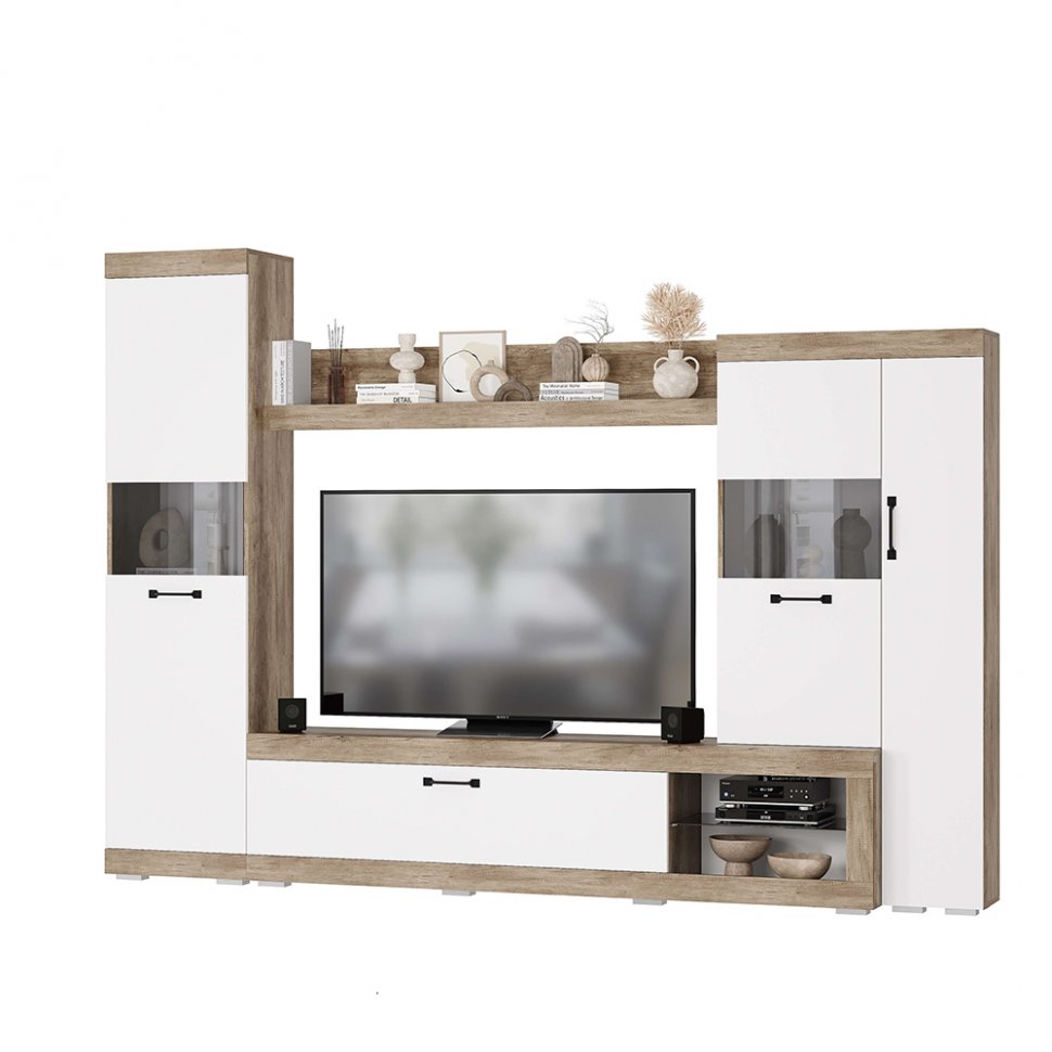 Гостиная Тесла (БТС) Дуб каньон / Белый