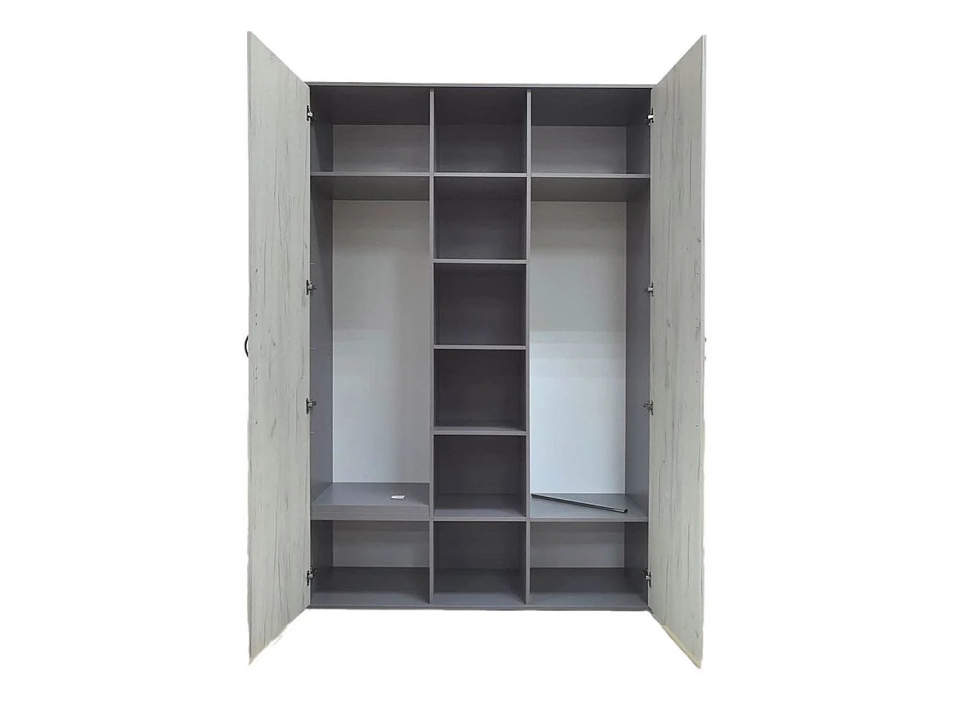 Бастион Шкаф с нишей/ Дуб Крафт Белый / Серый Шифер
