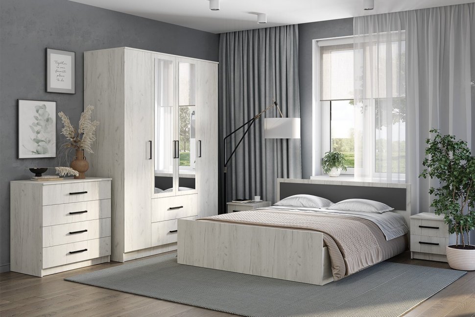 Комод Фиеста, Дуб крафт белый