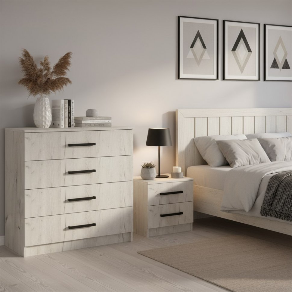 Комод Фиеста, Дуб крафт белый