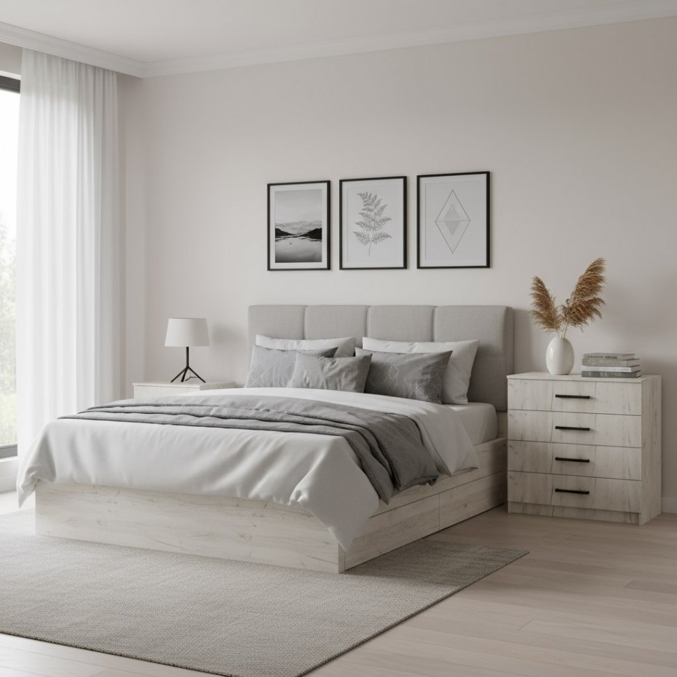 Комод Фиеста, Дуб крафт белый