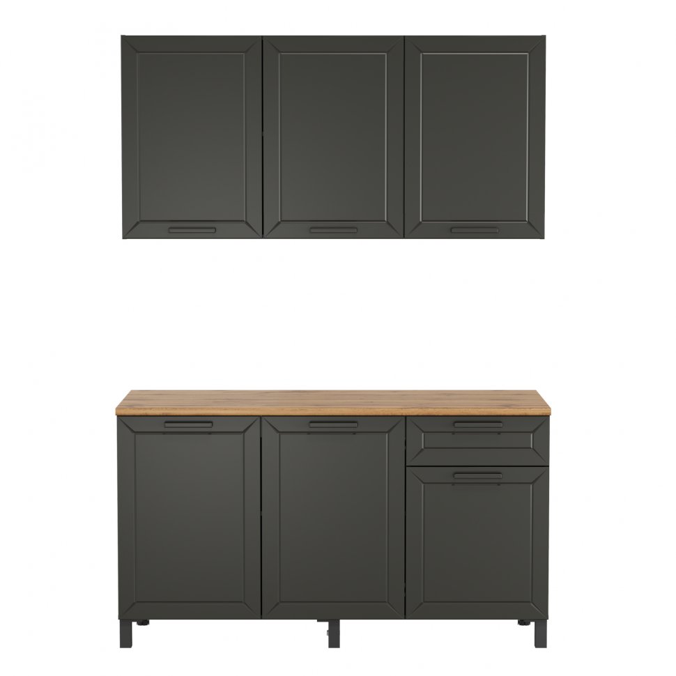 Кухня Мадрид 1500 диамант серый