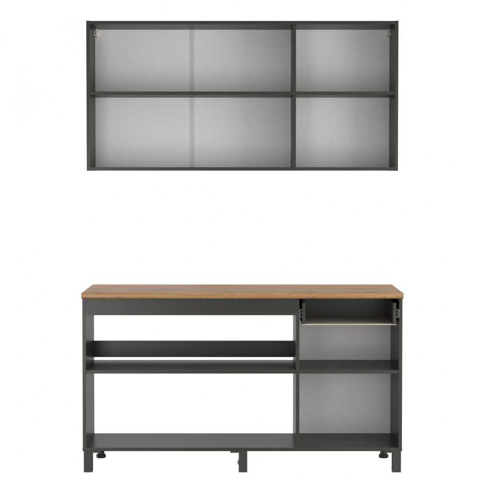 Кухня Мадрид 1500 диамант серый