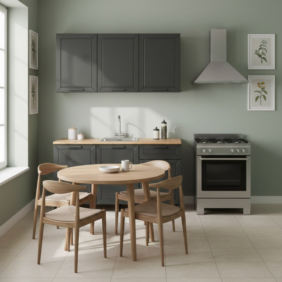 Кухня Мадрид 1500 диамант серый