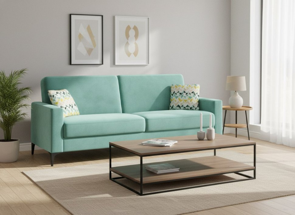 Диван-кровать Алекс 3Т модель 047 Геометрия 69/Ультра Минт