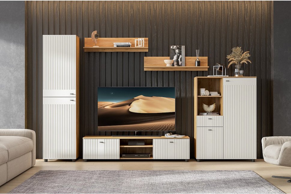 Гостиная Милан (SV-Мебель) Комплект 2 Белый матовый