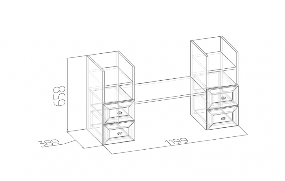 Органайзер Глазов-мебель Sherlock 19 (Дуб сонома)