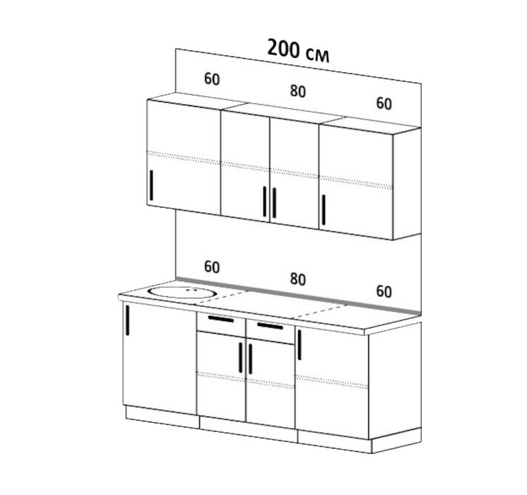 Кухня Оливия 2.0 (МИФ) Белый глянец / Мрамор глянец