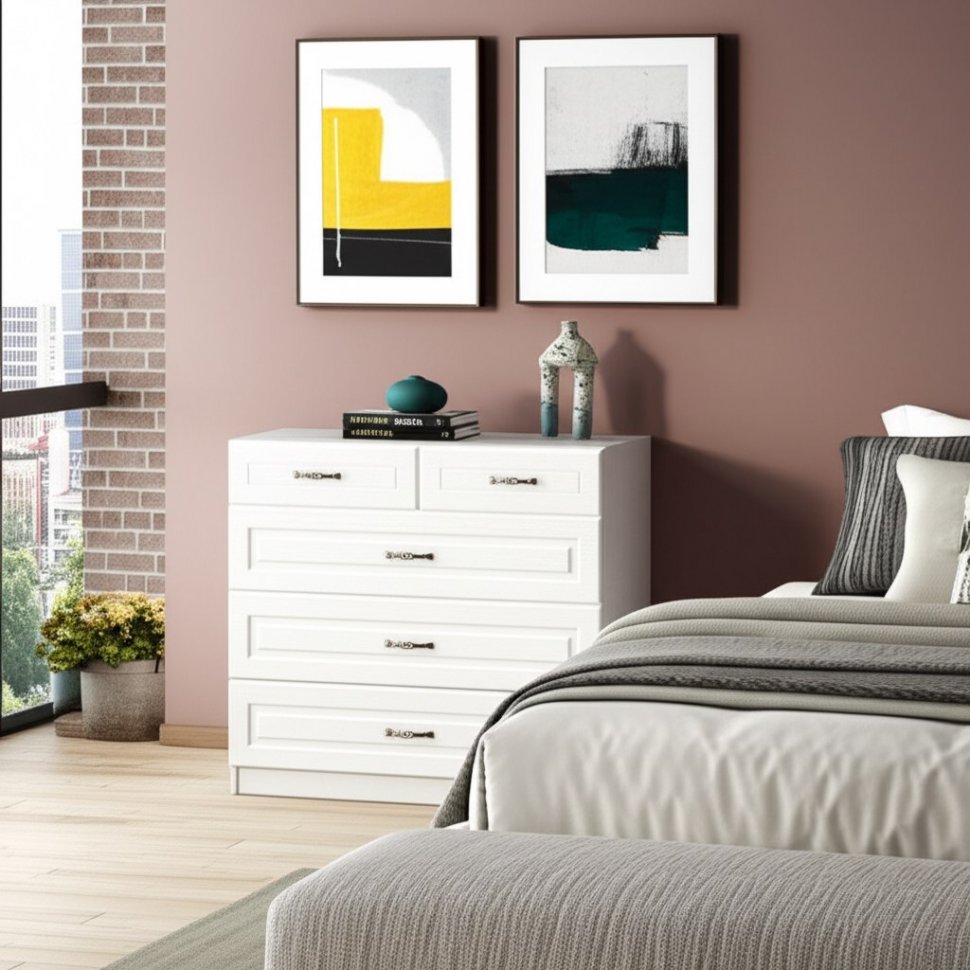 Ливерпуль Комод 10.103.01 Белый/Ясень ваниль