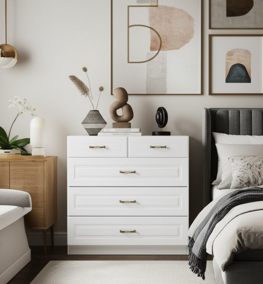 Ливерпуль Комод 10.103.01 Белый/Ясень ваниль