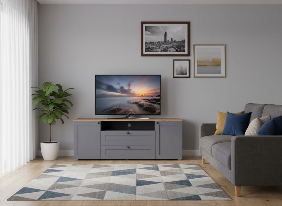 Остин Тумба под ТВ 16.47 графит/дуб золотой