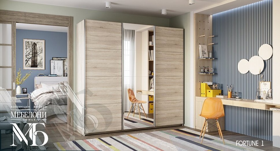 Шкаф Фортуна-1 (2400) 600/600/600/600 Семья Мебелони