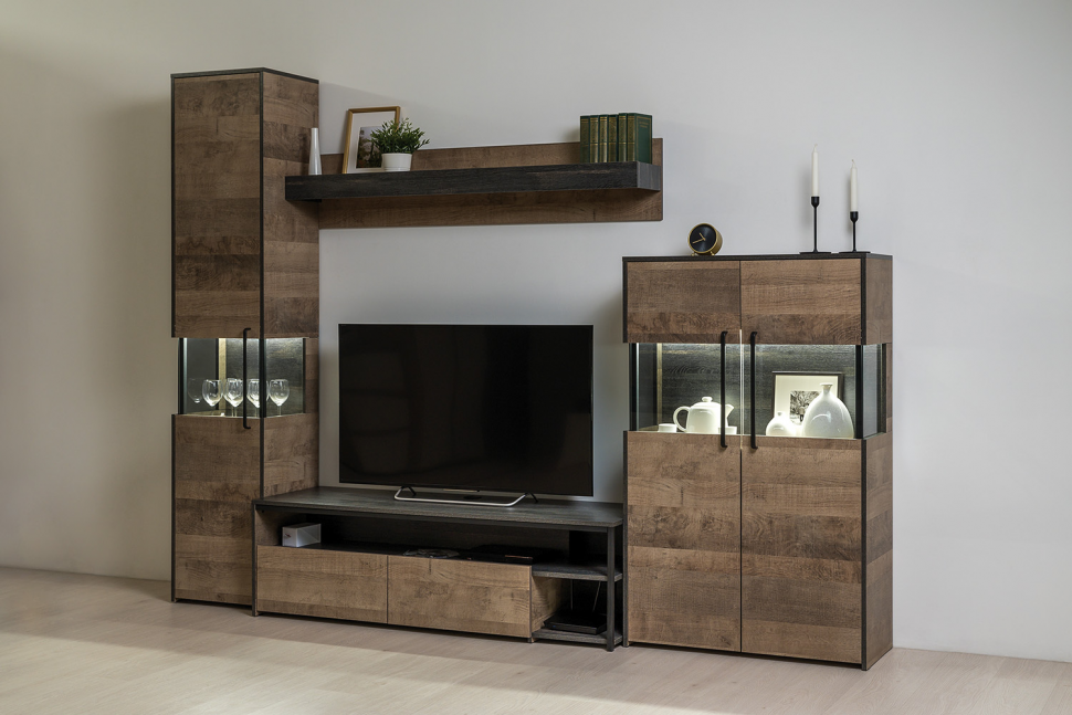 Трувор комод с витриной 13.306 Дуб Гранж Песочный/Интра