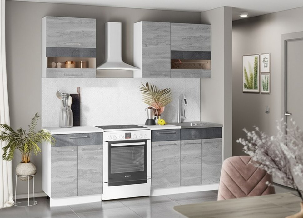 Кухня Маша 1,6 м, камень