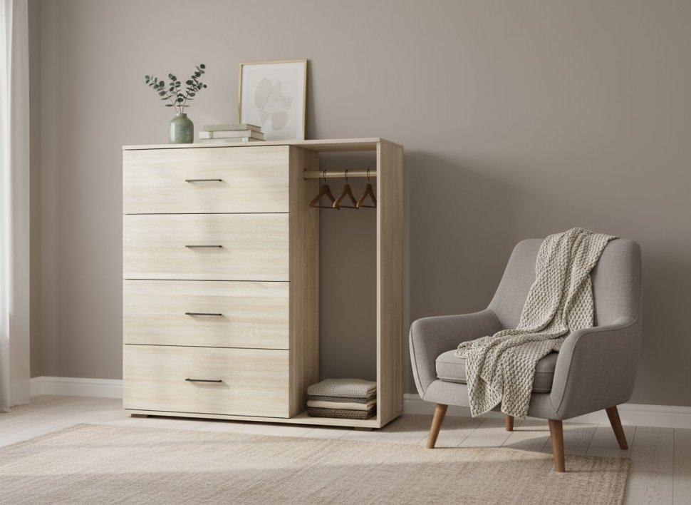 Комод со штангой Дуб Сонома