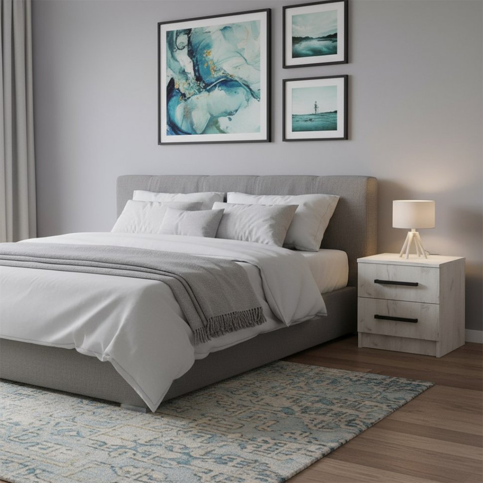 Тумбы прикроватные Фиеста (2 шт.), Дуб крафт белый