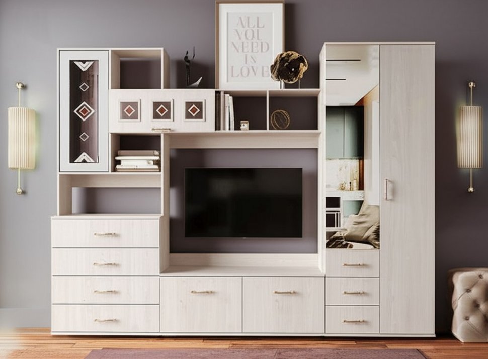 Шкаф двухдверный Белла (БТС) Ясень белый