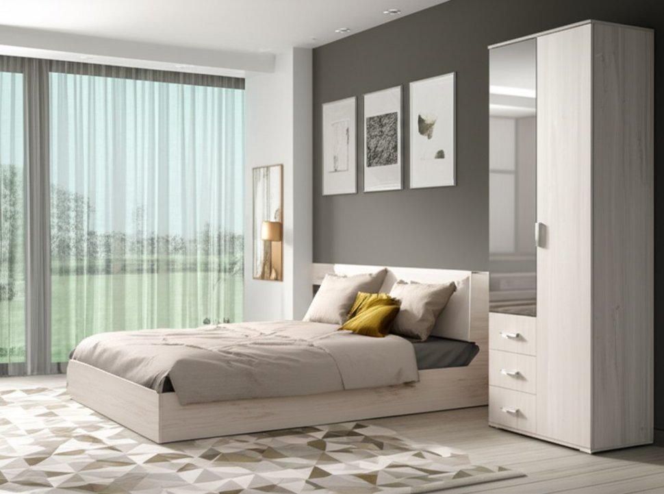 Шкаф двухдверный Белла (БТС) Ясень белый