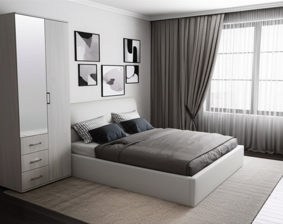 Шкаф двухдверный Белла (БТС) Ясень белый